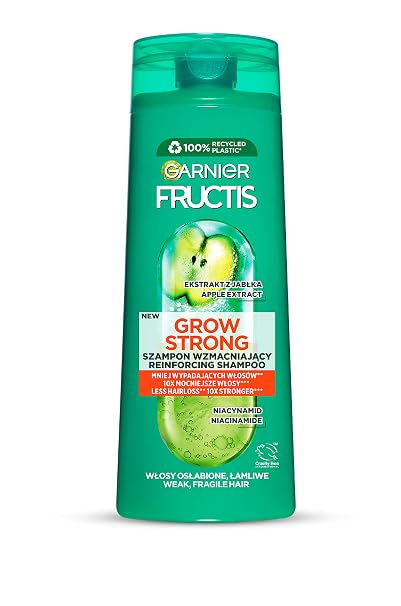Garnier Fructis Grow Strong Hair Shampoo with Tendency to Break Strengthens and Reduces Shedding 400 ml
