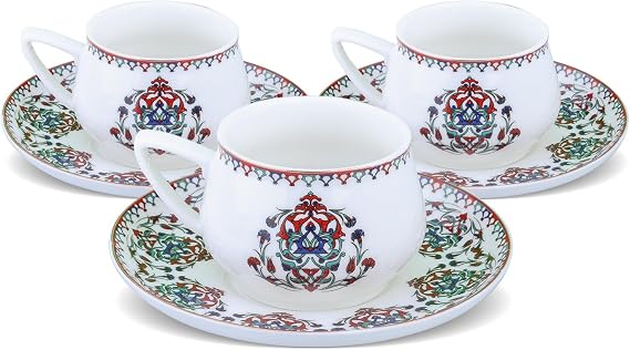 6 x Turkish Coffee Cups Set