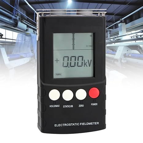 Handheld Electrostatic Tester, Electrostatic Field Meter, Measuring Range 0-22KV, Test Distance 25mm, 0~±220V Ion Balance Tester, for Textile Fiber Paper