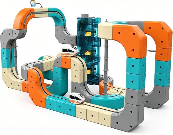 自動エレベーター付き電気列車セット 3d 重力に逆らう電動列車セット 子供用 組み立て式電車のおもちゃ Diyレールキューブ Stemトレイントラックおもちゃ 誕生日プレゼント 3 4 5 6 7 8歳以上 男の子 女の子