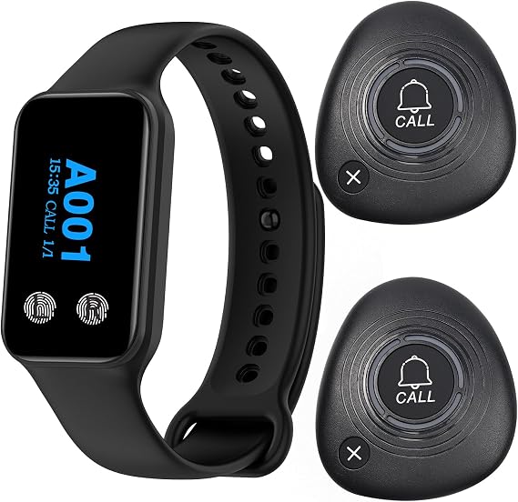 Wireless Restaurant Pager System with 2 Waterproof Call Buttons