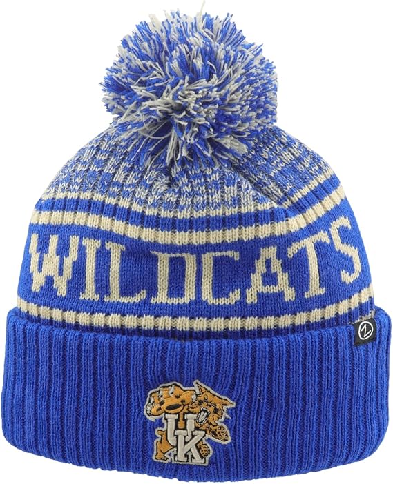 Zephyr Stenmark Heathered Cuff Beanie Hat with Pom - NCAA ZHATS Fashion Cuffed Winter Knit Cap