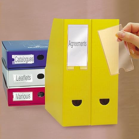 Pelltech TS-110528 3L Label Polypropylene Self-Adhesive Holder, 35mm x 102mm, Pack of 12