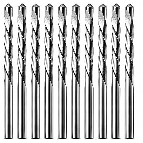 1/4" Drywall Cut Out Bit Set - 10Pcs, Guidepoint Rotary Router Tool Bit, HSS Cutout Saw Bit for Gypsum Board, Electrical Boxes, Air Vents