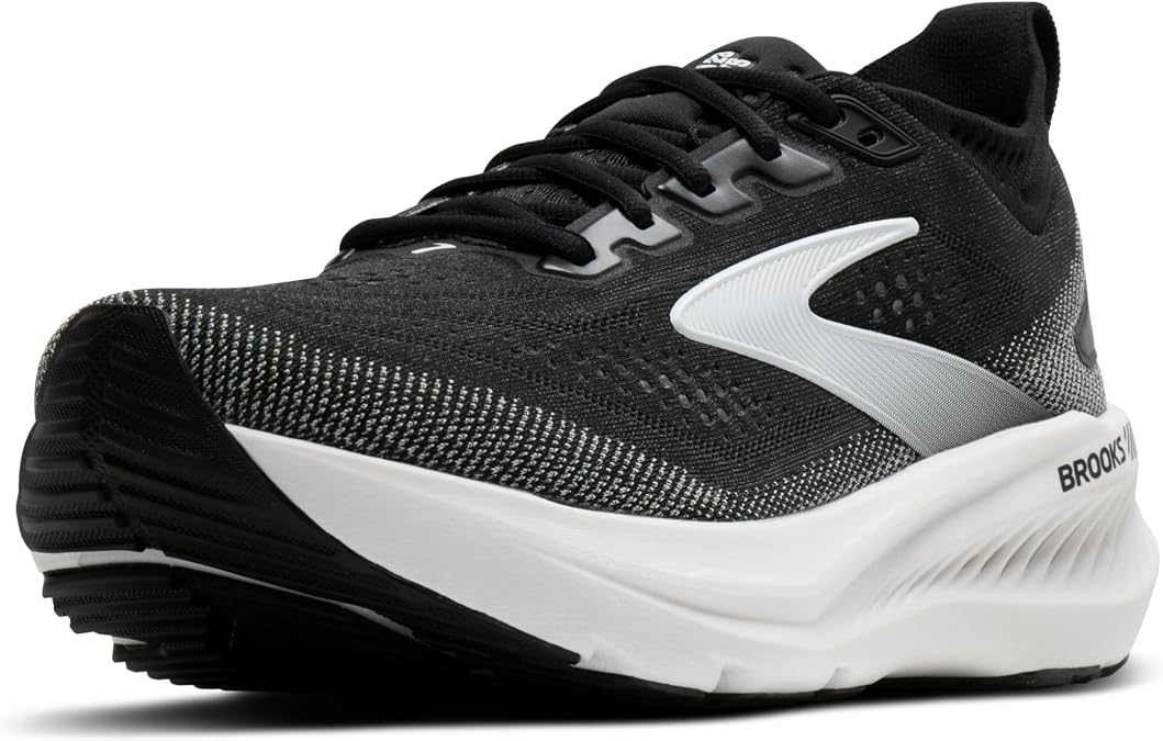 Brooks Men's Glycerin GTS 23 Support Running Shoe, Black/Grey/White, 14 Wide