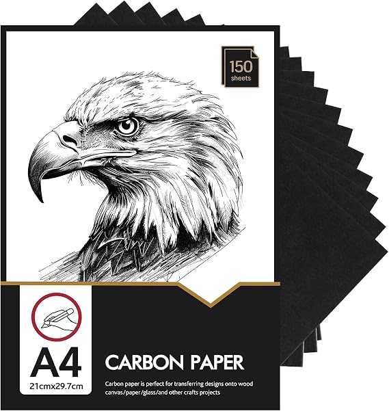 A4 Carbon Transfer Paper, 150 Sheets Graphite Tracing Paper for Artist