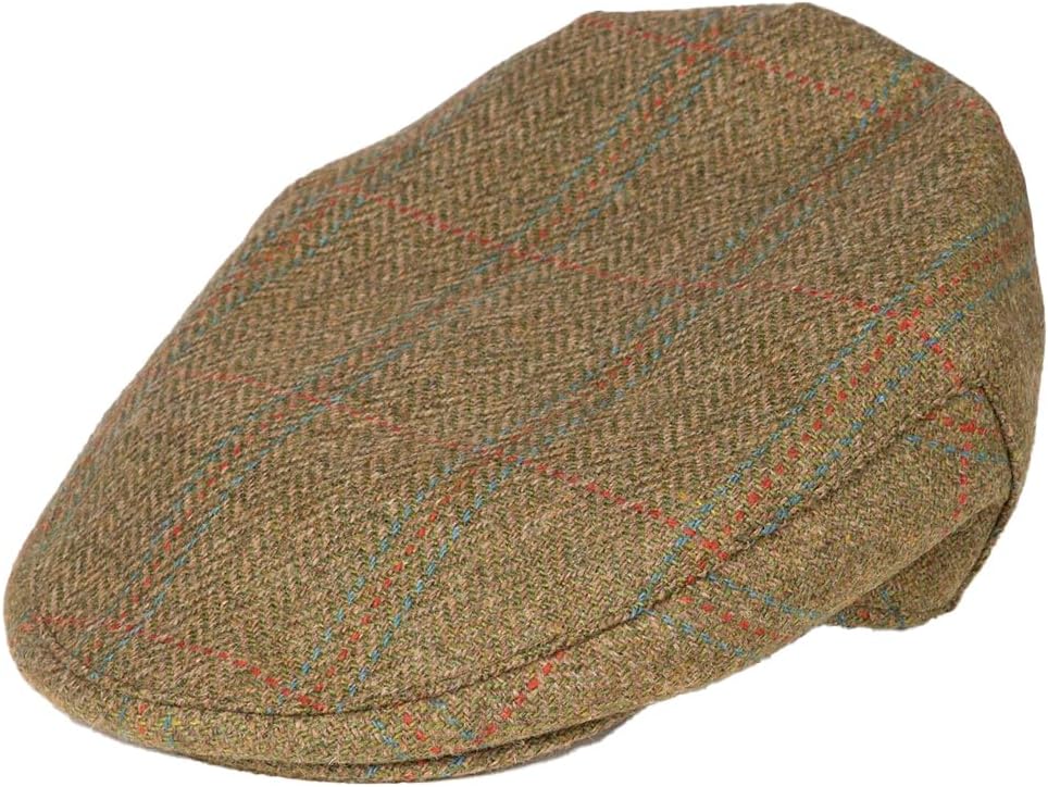 Derby Tweed Flat Cap UK Made British Wool Lined Cap 6 Colours Available