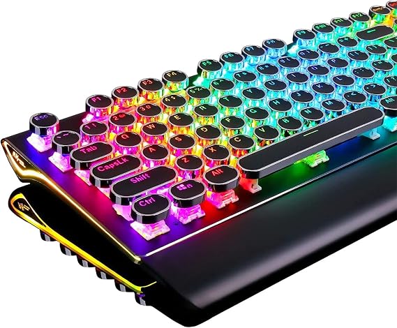 RK ROYAL KLUDGE S108 Typewriter Keyboard Gaming Keyboard English Layout Blue Axis