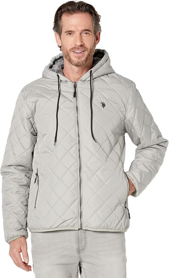U.S. POLO ASSN. Diamond Quilt Jacket Vapor Gray MD