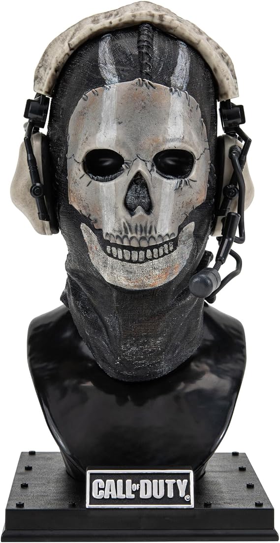 Call of Duty "Ghost Bust Statue - 8" Bust Statue Includes Mask, Decorative Headphones, Weighted Display Stand"