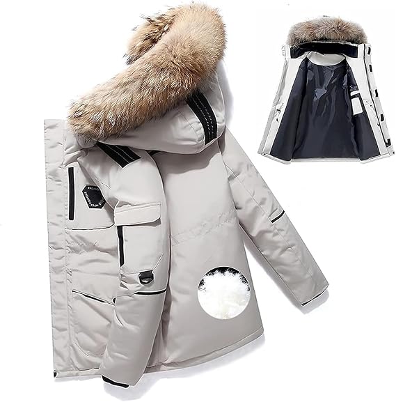 Men's Down Jacket, Thickened Snow Coat, Warm Autumn Winter Coat, Canada Style