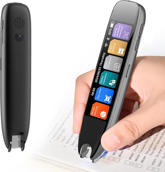 Scan Reader Pen, 142 Languages Scan Translator Pen,Supports Speech & Scan to Text, Real Time Pen Reader Scanner,Smart Reading Pen for Dyslexia, Elderly, Kids, Students