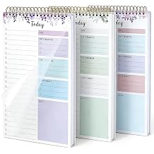 3 Pack To Do List Notepad, Undated Daily Planner, B5 Coiled To Do List Notebook Schedule Checklist for Work Study and Personal Oraganizer(26x16 cm)
