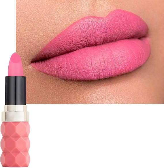 Light Pink Matte Lip Stick, Bright Pink Lipstick for Women, Long Lasting, Hot Color Smooth Full-Coverage Moisturizing Lipsticks, Waterproof Non-Sticky Tinted Lip Balm for Girls & Lady