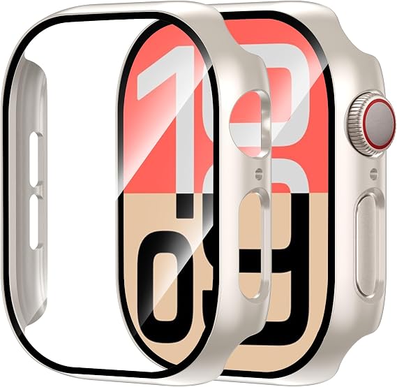 [2 Pack] Case Screen Protector for Apple Watch Series 9/8/7 41mm