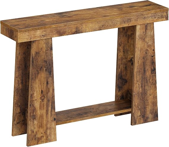 YATINEY Slim Console Table, 2-Tier Behind Sofa Console Table for Hallway
