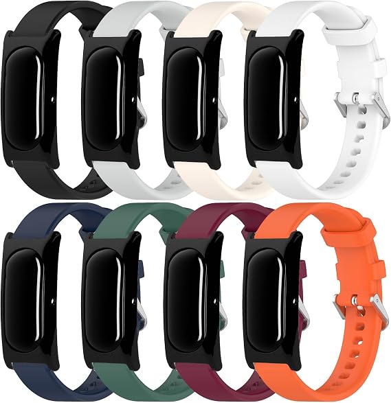 Fitbit Air用シリコンバンド 8本パック ソフトで 交換用ストラップ 安全なバックル付き 調節可能なスポーツリストバンド Google Fitbit Air Fitness Tracker 男女兼用
