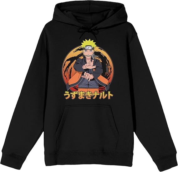 Bioworld Naruto Shippuden Naruto Uzumaki Men's Black Sweatshirt