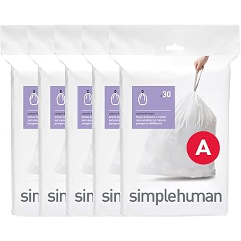 simplehuman Code A Perfect Fit Exclusive 4.5L Trash Bags, 150 Count