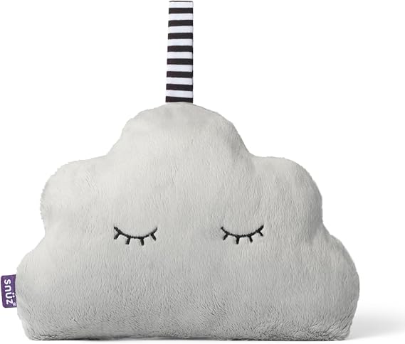 SnuzCloud Baby Sleep Aid - White Noise Machine with Night Light, Sound Machine with Heartbeat, Lullaby, Waterfall & Pink Noise, Adjustable Volume, Soft & Portable, Essential Baby Shower Gifts, Grey