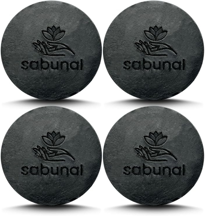 Bamboo Charcoal Soap 4 Pieces - Blackhead and Skin Cleansing Natural Soap