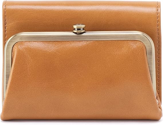 HOBO Robin Compact Trifold Leather Wallet for Women, Vintage Design, Natural, One Size