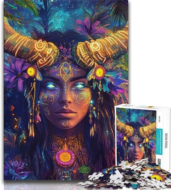 1000 Piece Jigsaw Taurus Goddess Puzzles for Adults Teens 1000 Pieces,Family Game Birthday Gifts.Challenge High Difficulty (26x38cm)
