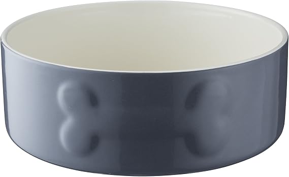 Mason Cash Colour Mix Grey Dog Bowl 20cm |1.5 Litre Capacity |Stoneware Pet Bowl for Food & Water | Dishwasher, Freezer & Microwave Safe