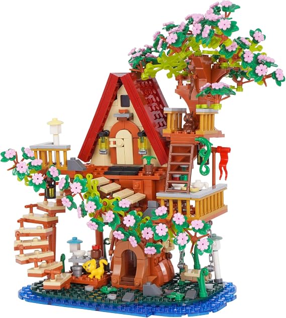 3-in-1 Cherry Blossom Tree House Building Block Set