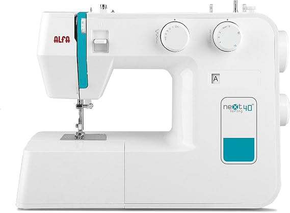Alfa Sewing Machine, Next 40+ Spring, Sky Blue, 30 X 19 X 37 cm, Accessories Included