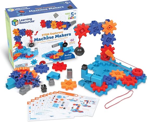 Learning Resources STEM Explorers Makine Üreticileri, 60 Parça, Yaş 5+, STEM Oyuncakları, STEM Yapı Oyuncakları, STEM Kitleri, Mühendislik Oyuncakları, Kendin Yap Oyuncakları