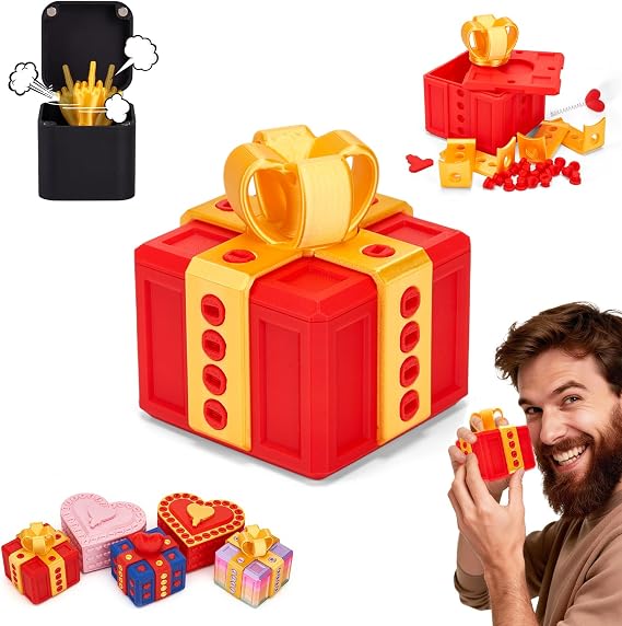 Annoying Gift Box with Surprise Finger, Prank Box with Funny Finger, 3D Printed Prank Gift Box with Screws & Pop Up Fingers, Novelty Fun Gag Gifts Adults, The Annoying Present for All Occasions