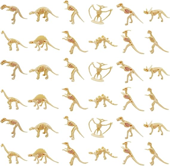 36PCS Dinosaur Bones, Mini Dinosaur Figures Fossils Party Decorations