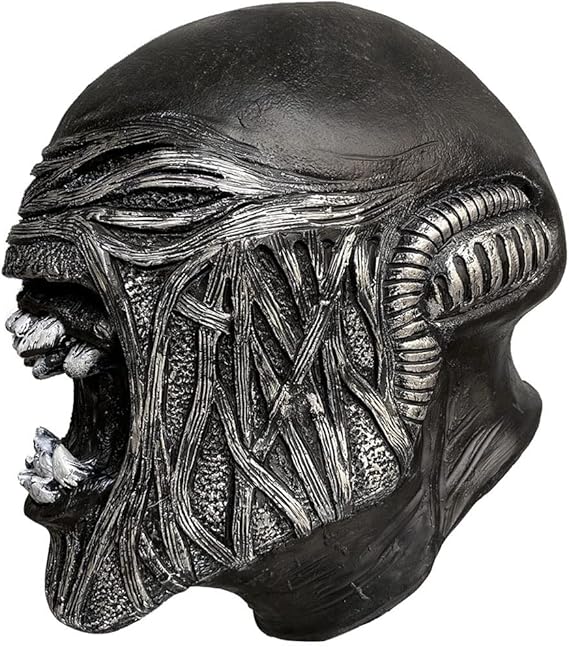 ALTITAB Scrary Mask Alien Predator Latex Headgear Cosplay Costume Props Black Helmet Realistic Mask