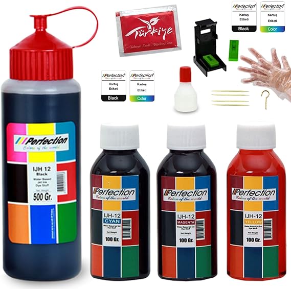 Perfection Hp 652 Hp 651 Hp 650 Uyumlu Kartuş Mürekkep Dolum Seti 500 ML + 3 x 100 ML