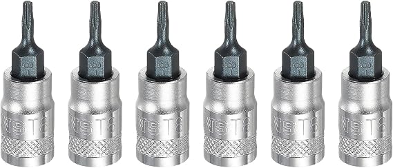 sourcing map Torx Bit Socket 1/4" Drive T8,Star Head,6Pcs