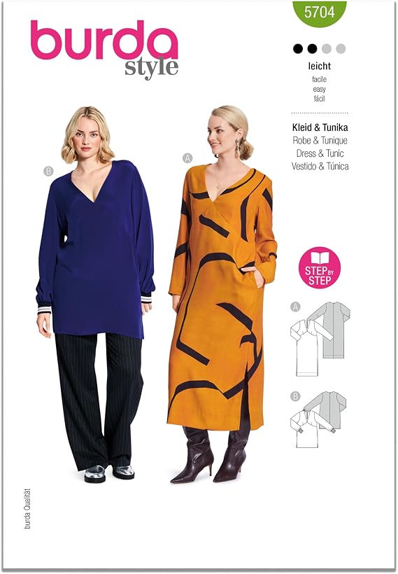 Burda Sewing Pattern X05704BURDA Burda Style Pattern 5704 Misses' Dress and Tunic 20-34 (46-60)