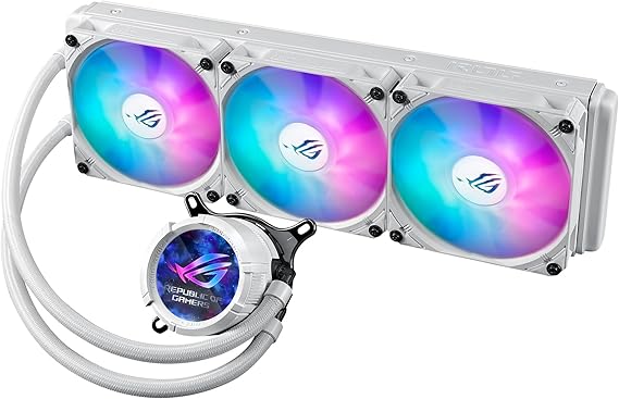 Asus ROG Strix LC III 360 ARGB LCD Beyaz 360mm İşlemci Sıvı Soğutucu (90RC00W2-M0UAY0) | 2,1 inç IPS LCD ekran, Aseteks Gen7 v2 pompa, 3 x ROG ARGB fan, 2200 RPM, 3,92 mm H2O, 70,38 CFM, 0dB teknolojisi, beyaz