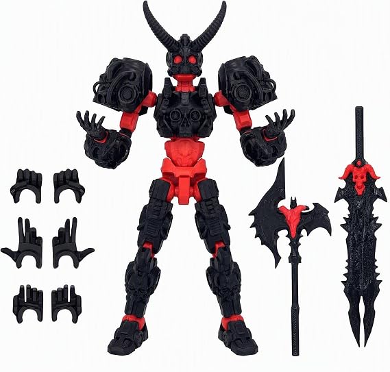 T13 Action Figure Pre-Assembled Dummy 13 Robot 3D Printed Toy (Red)