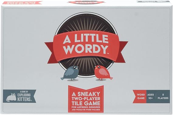 Exploding Kittens A Little Wordy 2 Players - Ages 10+ 15 Minutes to Play - Letter Tile Word Game for Adults and Teens, Ideal for Date Night Game or Couples Fun