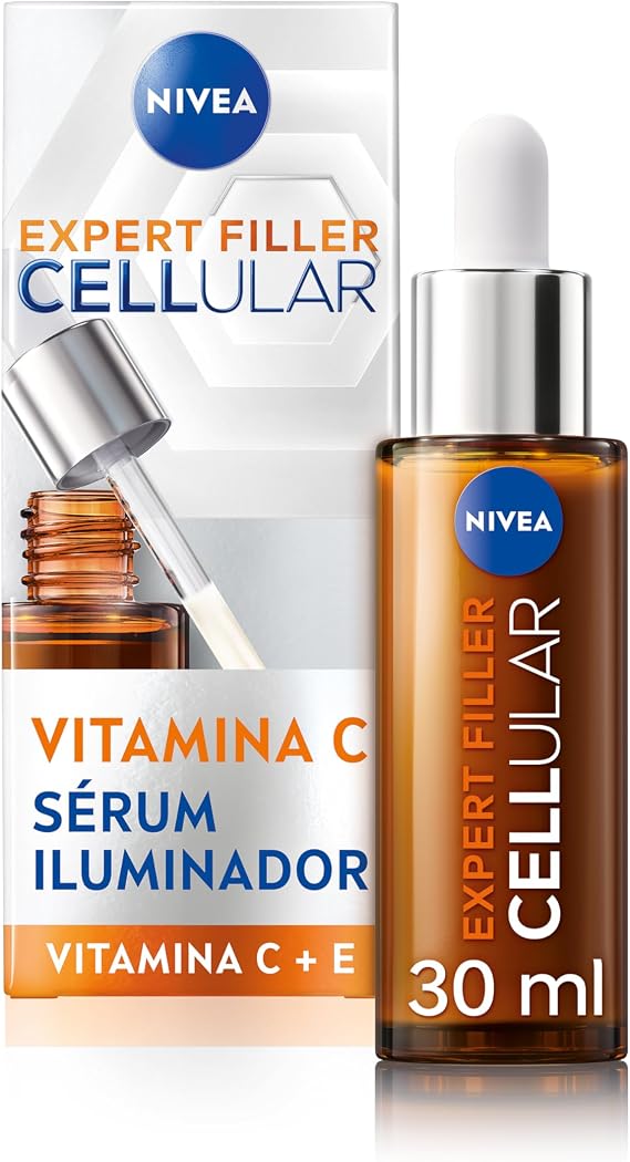 NIVEA Cellular Expert Filler - Facial Brightening Serum - With Vitamin C and E - Antioxidant Serum - Enhances Radiance - Protects and Hydrates - Radiant Skin - Softens Expression Lines - 1 fl oz