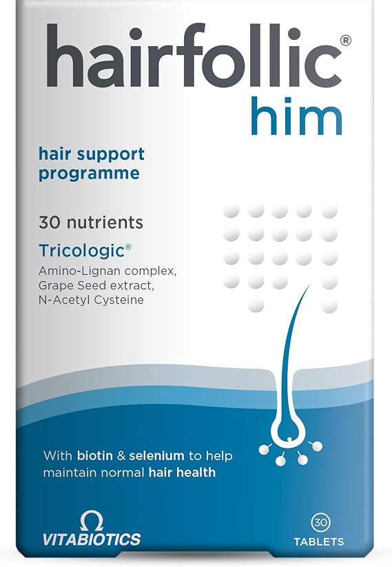 Hairfollic Him, for Men - 60 Tablets, 60 Count, Vitabiotics