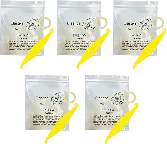1/4 Inch Orthodontic Elastic Rubber Bands, 500 Pack Medium 3.5 Ounce Rubberbands Dreadlocks Hair Braids Fix Tooth Gap, 5 Pack Elastic Placer for Braces