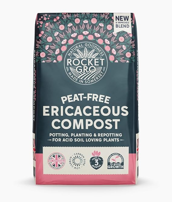 40L Ericaceous Compost, Peat-Free Multi-Purpose Compost, Premium Organic Blend for Acid-Loving Plants, Organic Growing, Ideal for Containers & Garden Beds