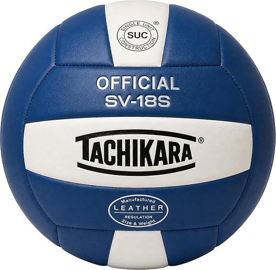 Tachikara Institutional Quality Composite Leather Volleyball, Royal-White