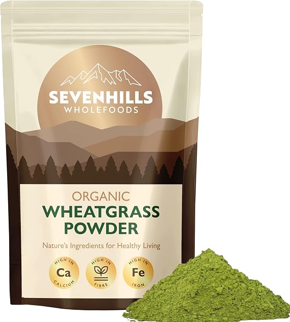 Sevenhills Wholefoods Organic Wheatgrass Powder, European (EU) 1kg | Cultivated in Europe | High in Vitamin C and Iron