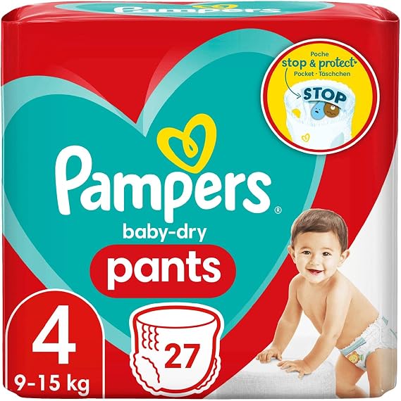 Pampers Baby-Dry Pants Size 4 (9-15kg) Pack of 27