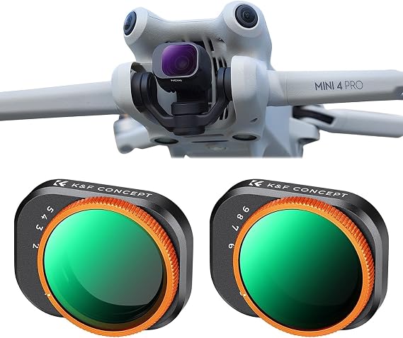 K&F Concept Variable ND2-32 & ND32-512 Filters Compatible with DJI Mini 4 Pro Adjustable ND Neutral Density Filter Kit Optical Glass Multi-layer Coating