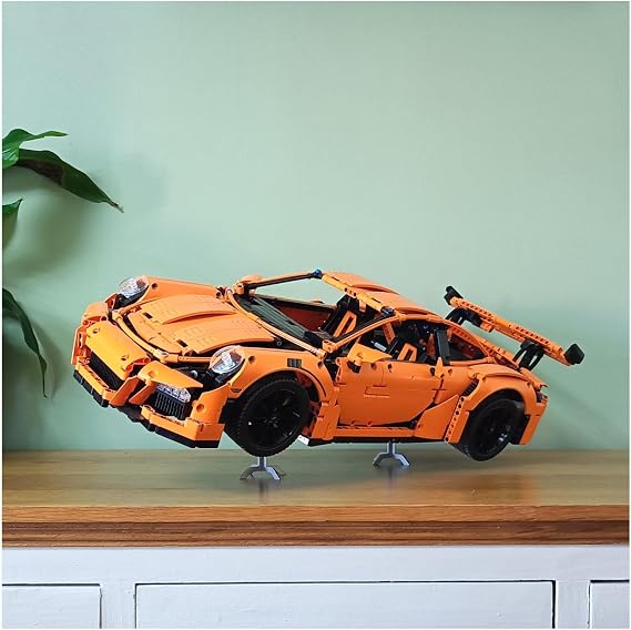 Display Stand compatible with Lego Technic Porsche 911 GT3 RS 42056 | Display your model securely | Heavy Duty stainless steel | Car NOT included