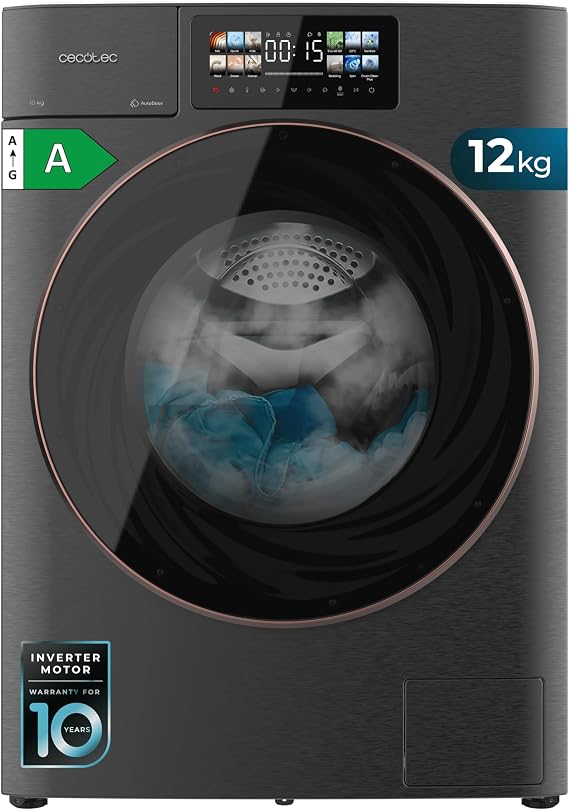 Cecotec Bolero DressCode 12950 Autodose Direct Drive 3D Steel. 1400RPM, 13 Programs, Motor Direct Drive, Design Core Matrix Screen 9.2" and Core Body, Smart Functions [Energy Class A]